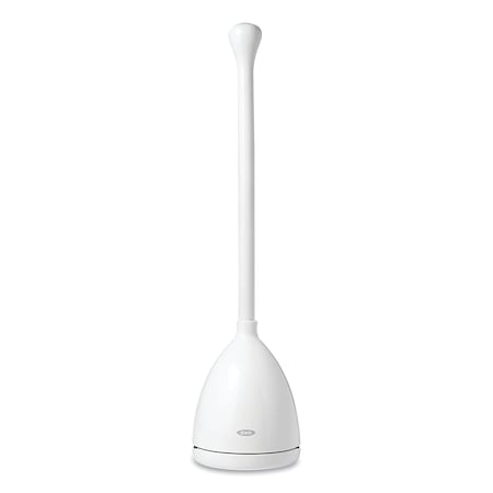 Oxo Good Grips Toilet Plunger and Canister, 24" Handle, 6" Dia Bowl, White 12241700